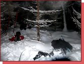 Jizersk hory 31. prosince 2011.Non jzda na bkch v lese u Novch Domk. 