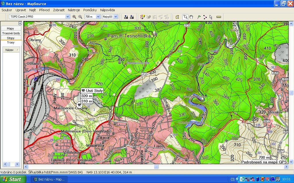 Turistick mapa pro GPS Topo Czech 2Pro