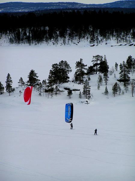 Finsko, Inari, kiteboarding 
