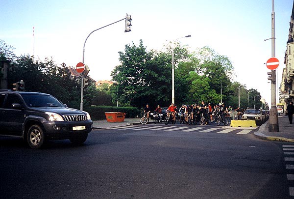 Praha, manifestan cyklojzda, 19.5.2005