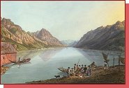 Jezero Achensee im Unterinntal v Tyrolsku okolo 1820 