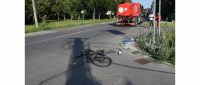 Kropicí vůz přejel cyklistu v Bratislavě