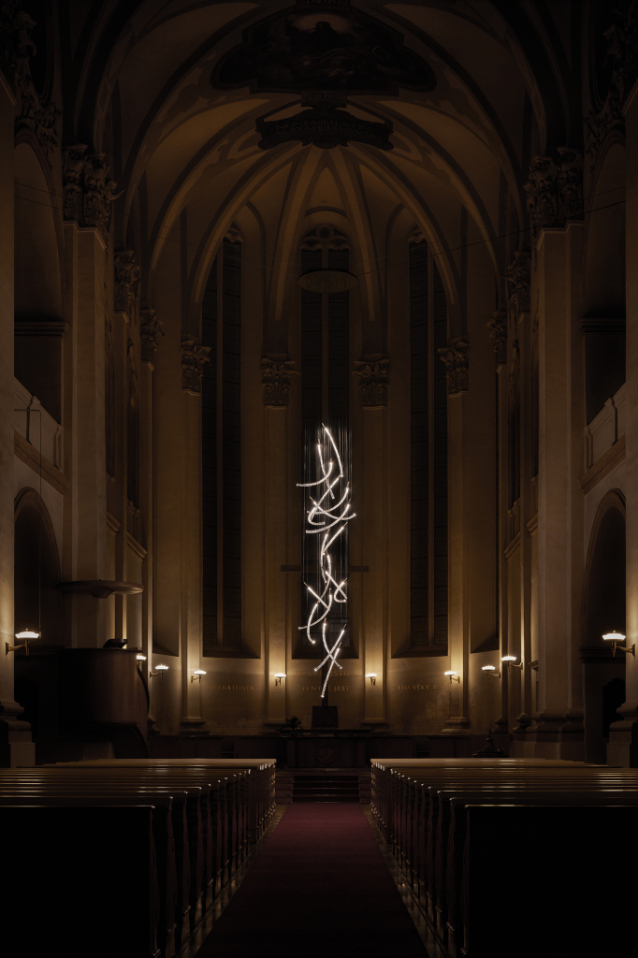 The new Flare lighting by Czech brand Bomma will shine in the Church of Salvator