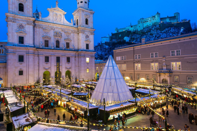 Salzburg Christkindlmarkt at Domplatz and Residenzplatz