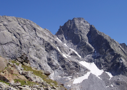 Passo Porcellizzo a Pizzo Porcellizzo ze strany Val Codera.