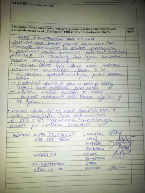 Žlebská jehla. Zápis jednání o zničení věže 5.9.2013. Žlebská jehla. Zápis jednání o zničení věže 5.9.2013.