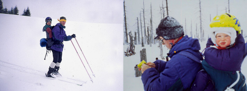 Krkonoše. První lyžařský výlet z Lysé hory na Kotel. Krkonoše. První lyžařský výlet z Lysé hory na Kotel.