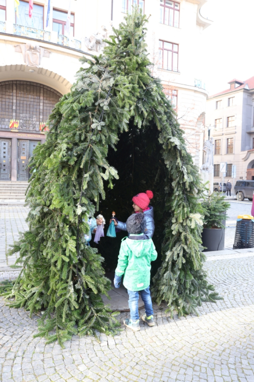 Vánoční trh, Mariánské náměstí, Praha.